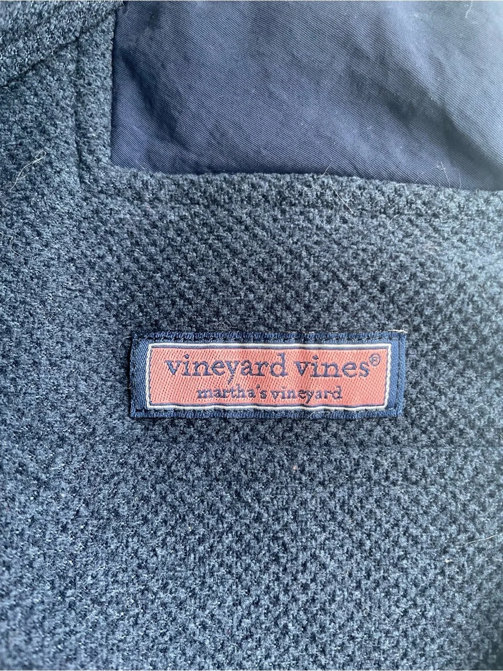 Vineyard Vines Boys Fleece Zip Vest Navy Blue and Teal Vest Size L
